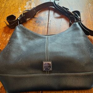 Dooney & Bourke midnight blue Hobo Bag with Textured Leather